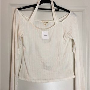 white ribbed long sleeve